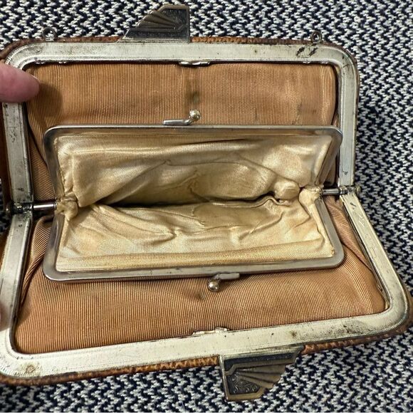 Vintage 1930’s Art Deco Snakeskin Clutch Purse - Picture 7 of 10